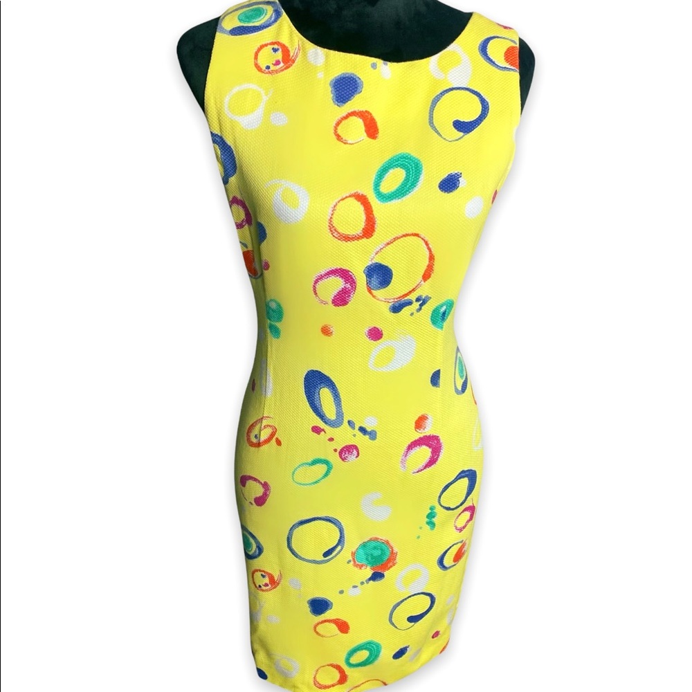 Vintage Yellow colorful Spring dress size 6